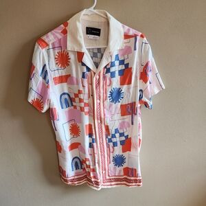 🍄 Red and Blue Summer Top sz S